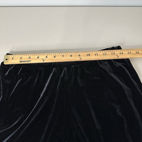 Jones New York Stirrup Pants Size 1X Black Velvet Pull on Vintage - Picture 3 of 8